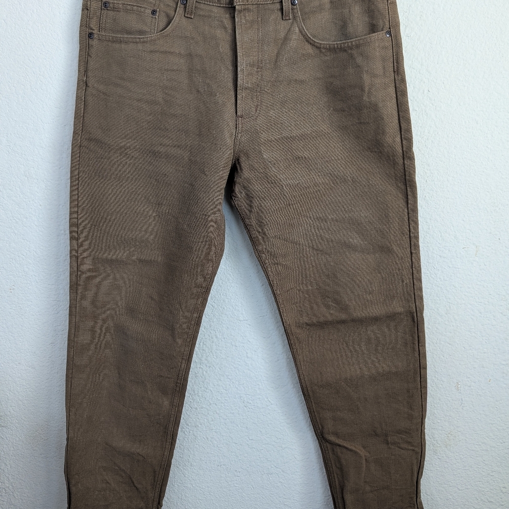 Naked & Famous Raw Cotton Canvas - Brown Easy Guy Pants